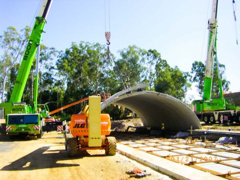 Ipswich Motorway, Bebo arch bridge construction