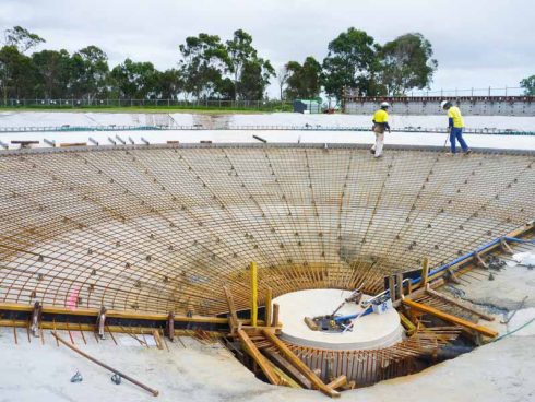 Wastewater Treatment Plant Upgrade Gold Coast - Anaerobic digester floor slab, infrastructure consulting